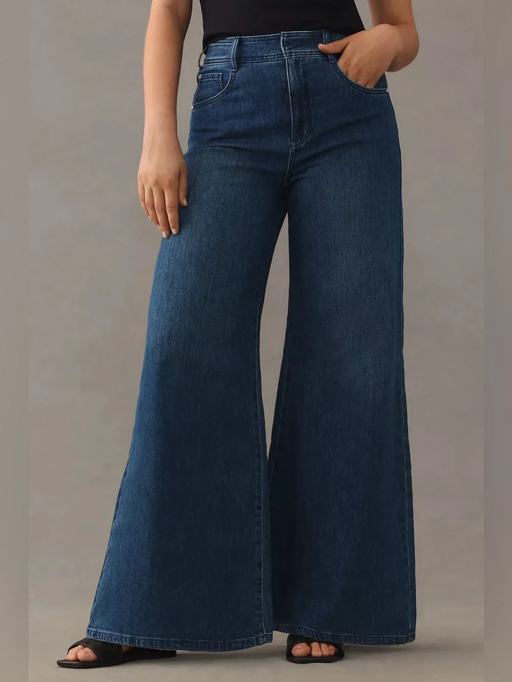 Anthropologie Pilcro High Rise Wide Leg Trouser Jeans Blue Women’s Size 28 Boho - Picture 1 of 7